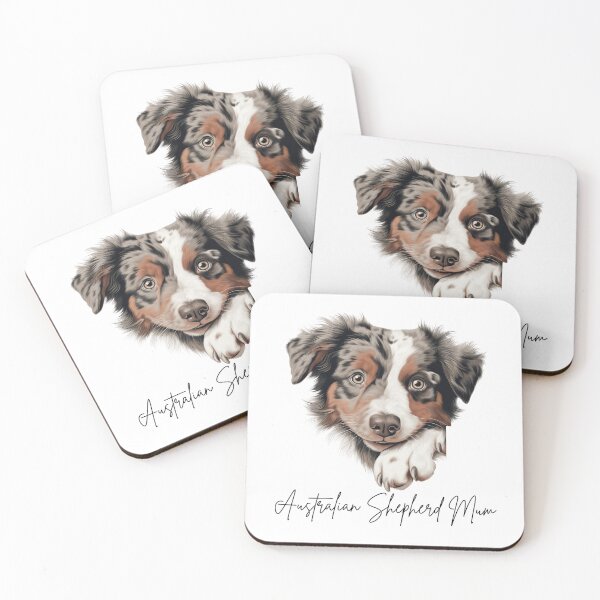 Item preview, Cute Peeking Australian Shepherd Mum designed and sold by NicheFifty-Two.