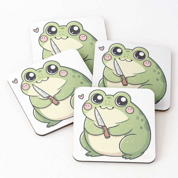 Item preview, Threatening stabby Frog Aura with a knife Sticker designed and sold by TheArtOfRanda.