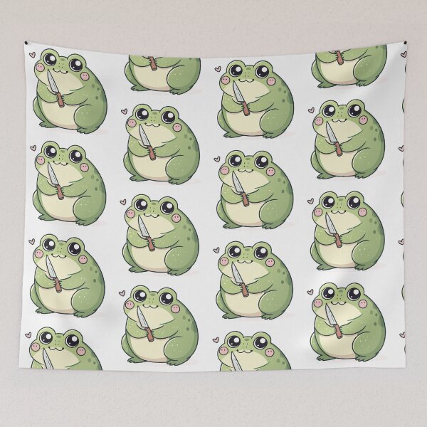 Item preview, Threatening stabby Frog Aura with a knife Sticker designed and sold by TheArtOfRanda.