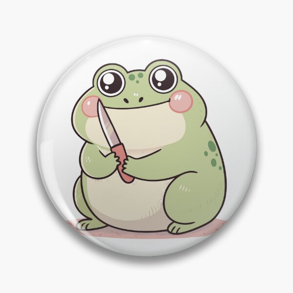 Item preview, Threatening stabby Frog Aura with a knife Sticker designed and sold by TheArtOfRanda.