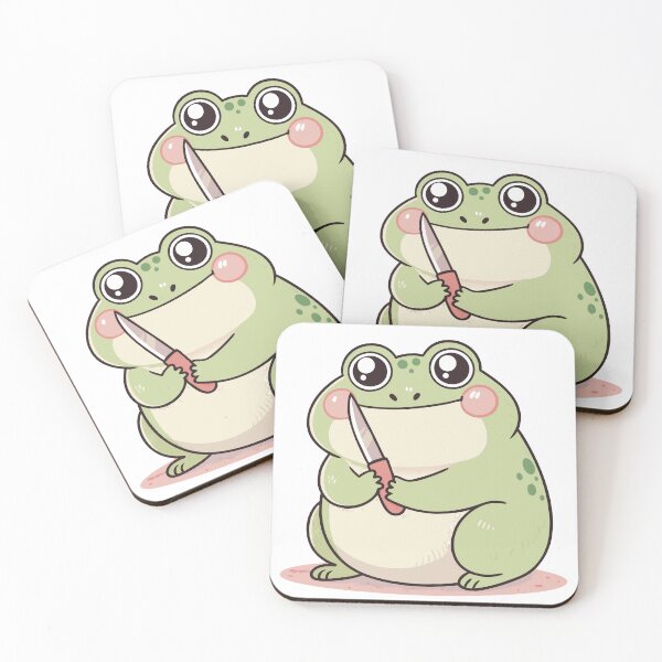 Item preview, Threatening stabby Frog Aura with a knife Sticker designed and sold by TheArtOfRanda.