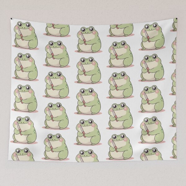 Item preview, Threatening stabby Frog Aura with a knife Sticker designed and sold by TheArtOfRanda.