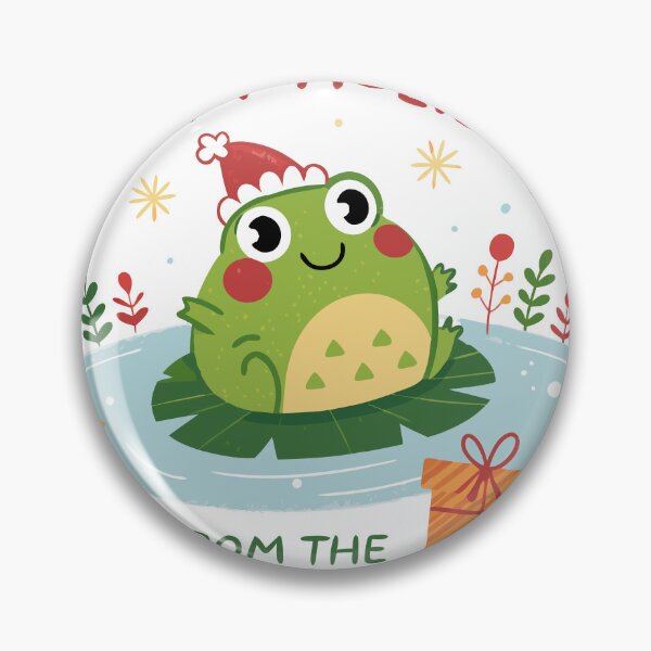 Item preview, Hoppy Holidays from the Pond - Cute Frog Christmas Design designed and sold by TheArtOfRanda.
