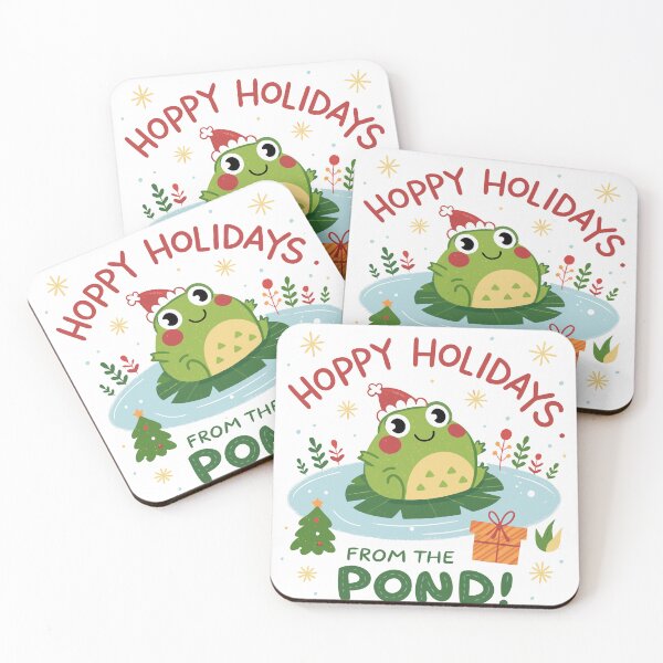 Item preview, Hoppy Holidays from the Pond - Cute Frog Christmas Design designed and sold by TheArtOfRanda.