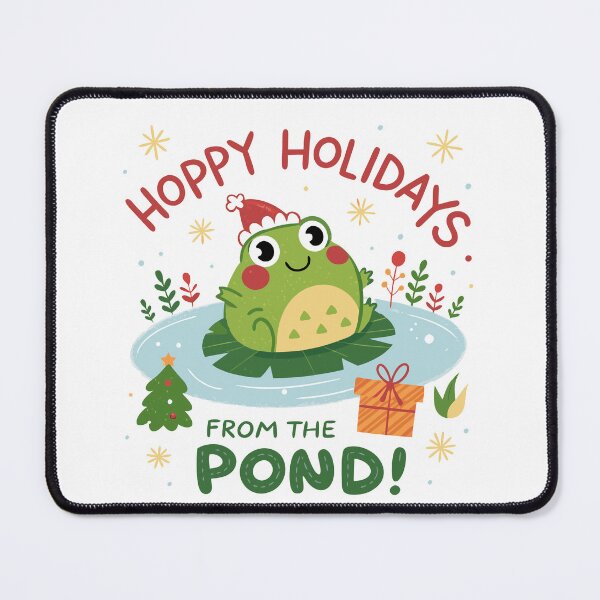 Item preview, Hoppy Holidays from the Pond - Cute Frog Christmas Design designed and sold by TheArtOfRanda.
