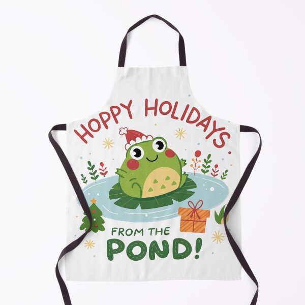 Item preview, Hoppy Holidays from the Pond - Cute Frog Christmas Design designed and sold by TheArtOfRanda.