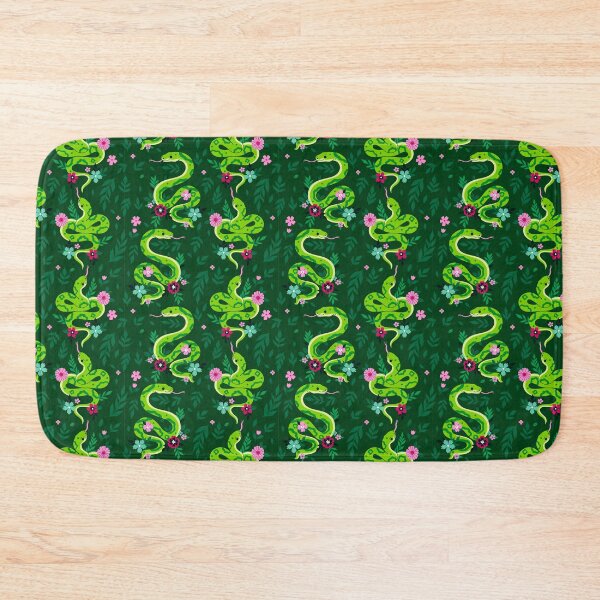 Item preview, green snakes and flowers designed and sold by burbura.