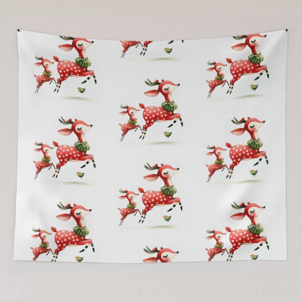 Item preview, A whimsical illustration of adorable red antelopes designed and sold by Beyondnote-Art.