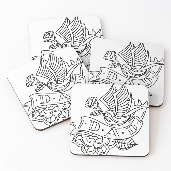 Item preview, Classic "Dad" Tattoo, Dove and Roses - Tribute to Dad designed and sold by Tattee.