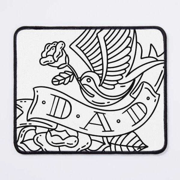 Item preview, Classic "Dad" Tattoo, Dove and Roses - Tribute to Dad designed and sold by Tattee.