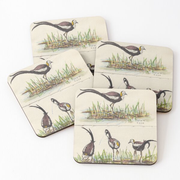 Item preview, Pheasant tailed Jacana birds designed and sold by BirdsAndBrush.
