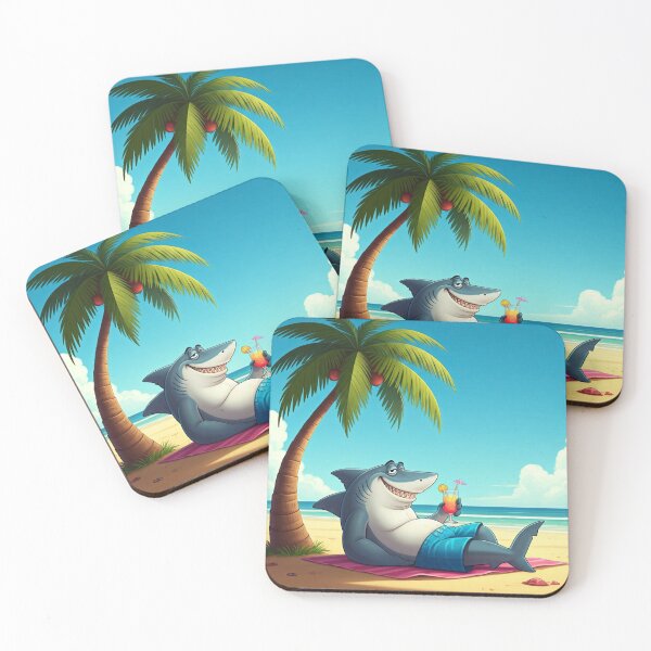 Item preview, Jeff the landshark enjoying vacation on a beach designed and sold by JustSlay28.
