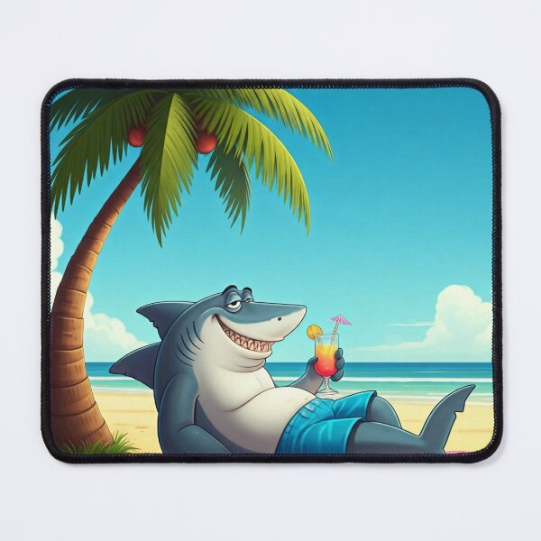 Item preview, Jeff the landshark enjoying vacation on a beach designed and sold by JustSlay28.