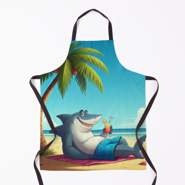 Item preview, Jeff the landshark enjoying vacation on a beach designed and sold by JustSlay28.