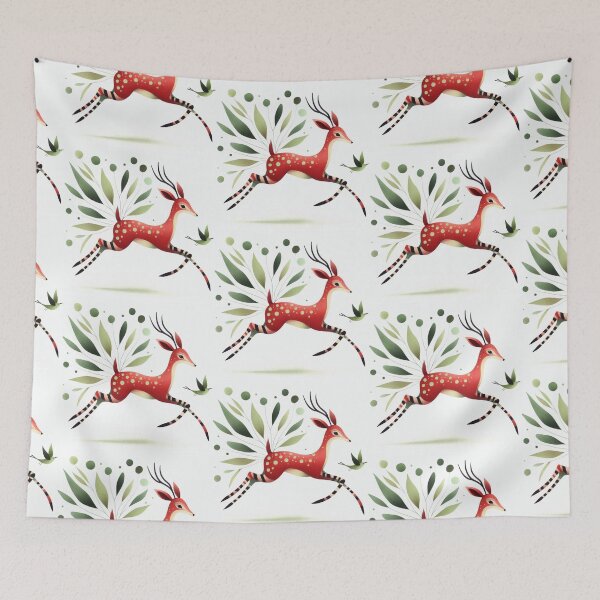 Item preview, A whimsical illustration of adorable red antelope designed and sold by Beyondnote-Art.