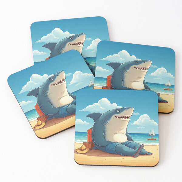 Item preview, Jeff the landshark enjoying vacation on a beach designed and sold by JustSlay28.