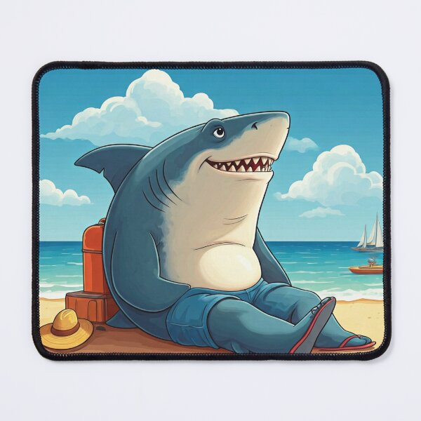 Item preview, Jeff the landshark enjoying vacation on a beach designed and sold by JustSlay28.
