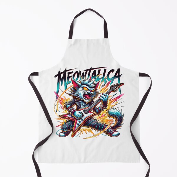 Item preview, funny Meowtallica Rock Star Cat Design designed and sold by DrawHandArt.