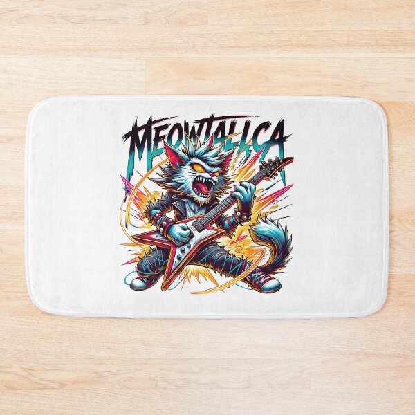 Item preview, funny Meowtallica Rock Star Cat Design designed and sold by DrawHandArt.