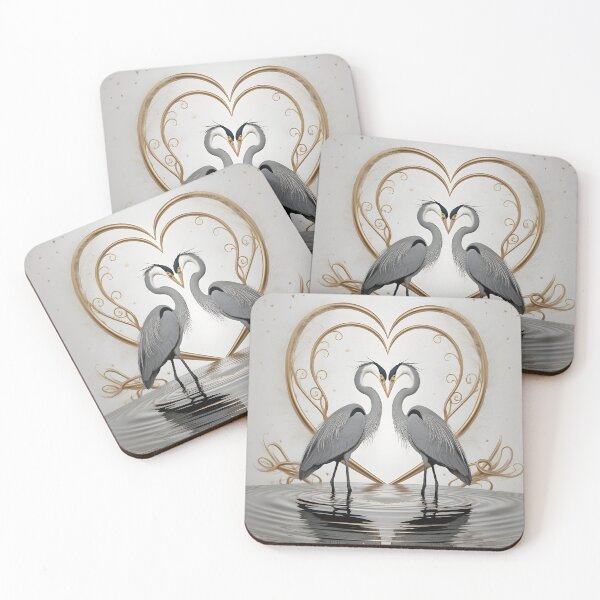 Item preview, Romantic Heron Heart Design – Golden Elegance by LaLi Designs designed and sold by LaLi-Designs.