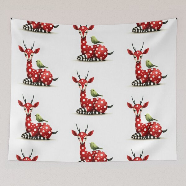 Item preview, A whimsical illustration of adorable red antelope designed and sold by Beyondnote-Art.