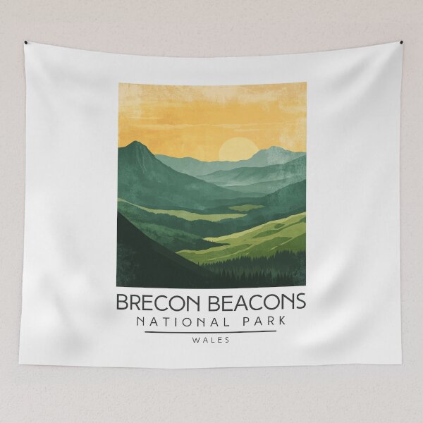 Item preview, A Vintage Travel Poster of Brecon Beacons National Park - Wales  designed and sold by GoodOldVintage.