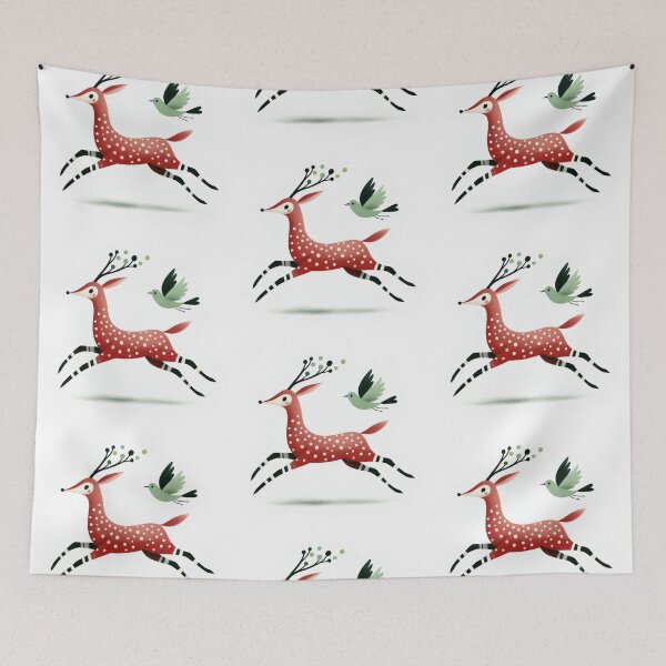 Item preview, A whimsical illustration of adorable red antelope designed and sold by Beyondnote-Art.