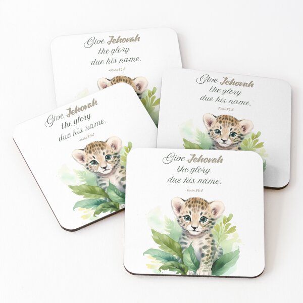 Item preview, "Give Jehovah the Glory due his Name"  - Psalm 96:8 2025 JW Year Text with Baby Leopard designed and sold by Kishaprints.