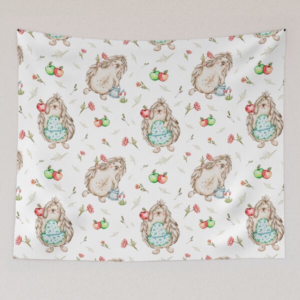 Item preview, seamless watercolor patterns set Whimsical Garden Tails designed and sold by NelenaArt.