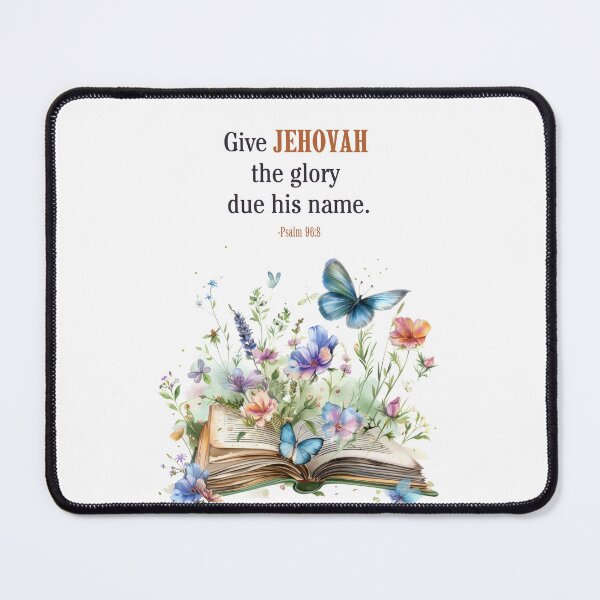 Item preview, Copy of "Give Jehovah the Glory due his Name"  - Psalm 96:8 2025 JW Year Text with Bible and Butterfly designed and sold by Kishaprints.