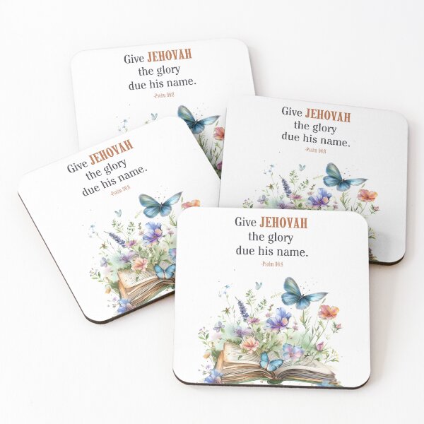 Item preview, Copy of "Give Jehovah the Glory due his Name"  - Psalm 96:8 2025 JW Year Text with Bible and Butterfly designed and sold by Kishaprints.