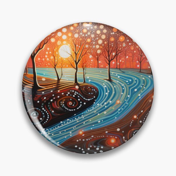 Item preview, Aboriginal Inspired Dot Art - With Main River And World Trees designed and sold by GrinGalore.
