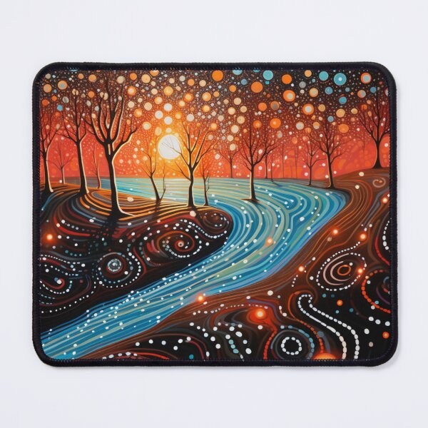 Item preview, Aboriginal Inspired Dot Art - With Main River And World Trees designed and sold by GrinGalore.