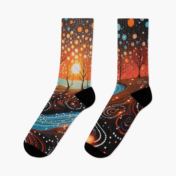Item preview, Aboriginal Inspired Dot Art - With Main River And World Trees designed and sold by GrinGalore.