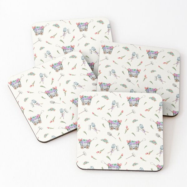 Item preview, seamless watercolor patterns set Bunny & Hedgehog Adventures designed and sold by NelenaArt.
