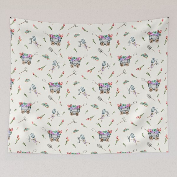 Item preview, seamless watercolor patterns set Bunny & Hedgehog Adventures designed and sold by NelenaArt.