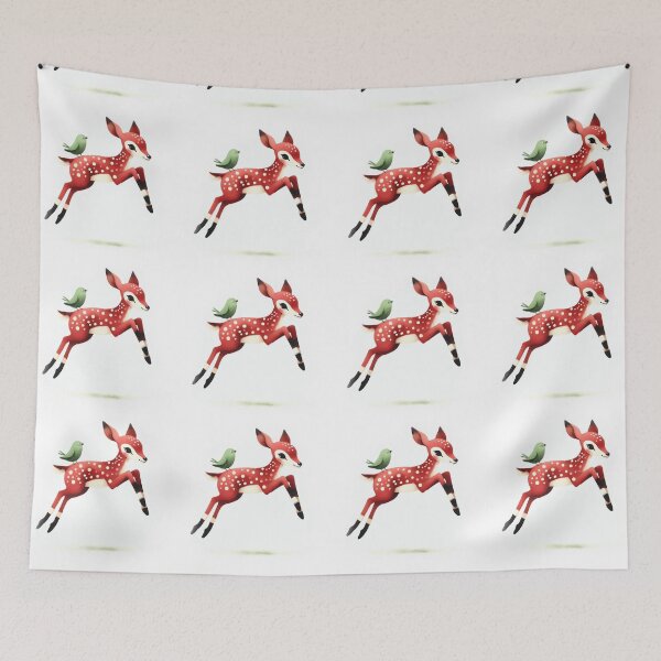 Item preview, A whimsical illustration of adorable red antelope designed and sold by Beyondnote-Art.