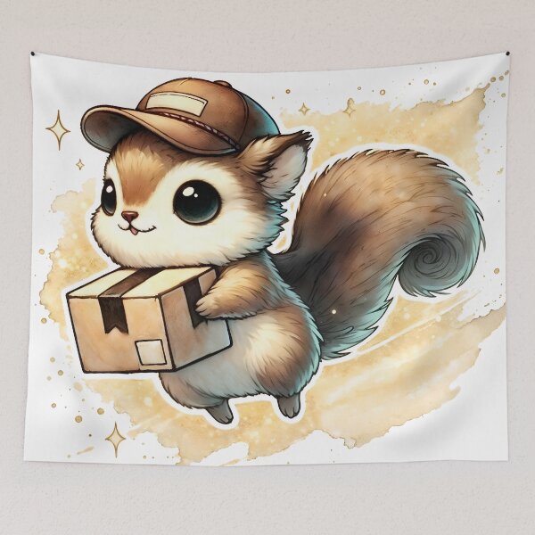 Item preview, Squirrel Delivery Man designed and sold by RubisLeaf.