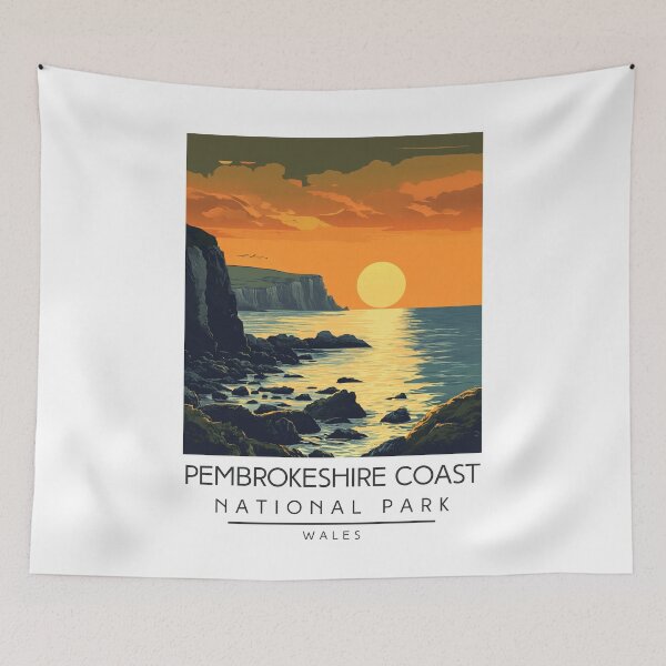 Item preview, A Vintage Travel Poster of Pembrokeshire Coast National Park - Wales  designed and sold by GoodOldVintage.