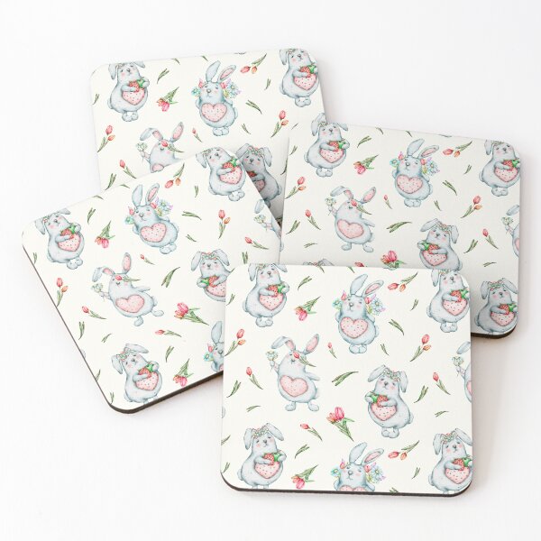 Item preview, seamless watercolor pattern Enchanted Garden Pals designed and sold by NelenaArt.