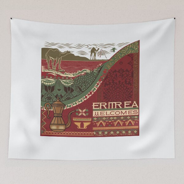 Item preview, Eritrea Welcomes Flag Map Asmara, Red Sea designed and sold by AnimalsDH305.