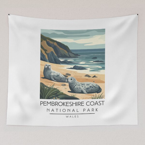 Item preview, A Vintage Travel Poster of Pembrokeshire Coast National Park - Wales  designed and sold by GoodOldVintage.