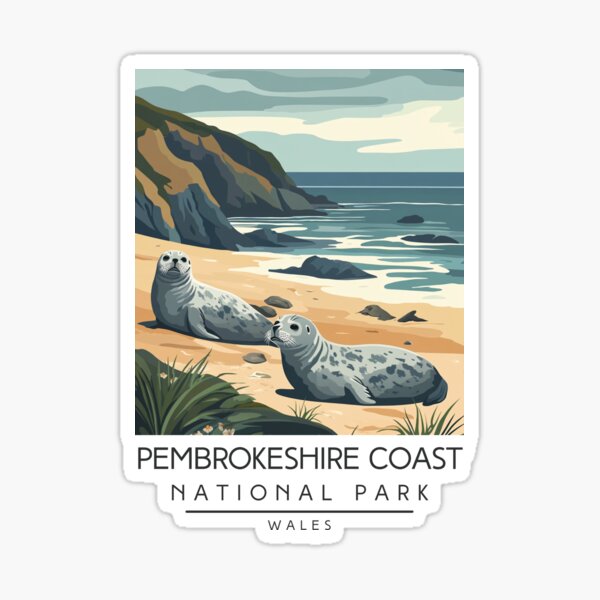Artikel-Vorschau von Ein Vintage-Reiseposter des Pembrokeshire Coast National Park – Wales, designt und verkauft von GoodOldVintage.