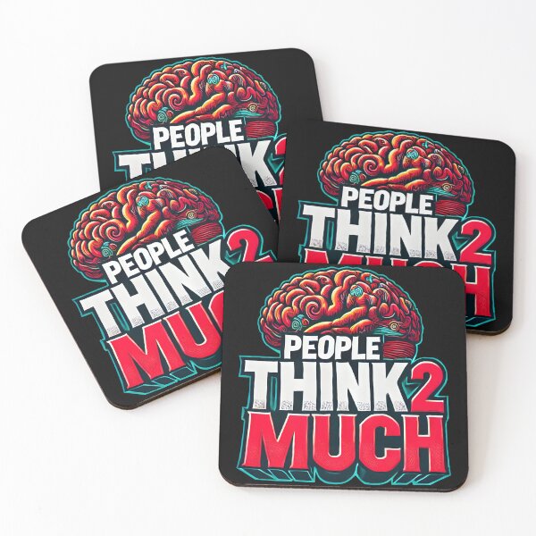 Item preview, Funny "People Think Too Much" Brain Illustration designed and sold by DrawHandArt.