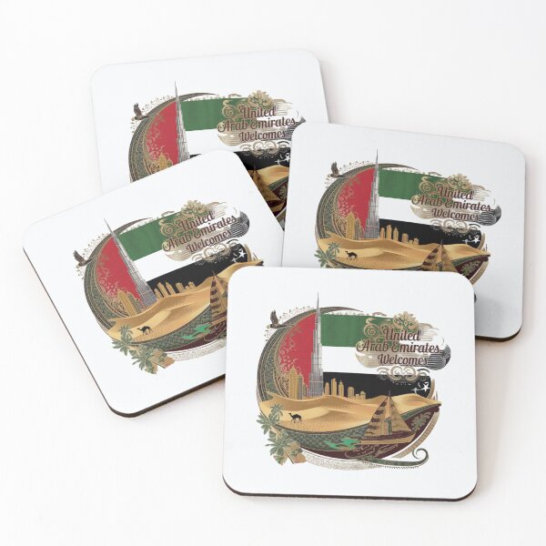 Item preview, United Emirates Welcomes Flag Map Dubai, Abu Dhabi designed and sold by AnimalsDH305.