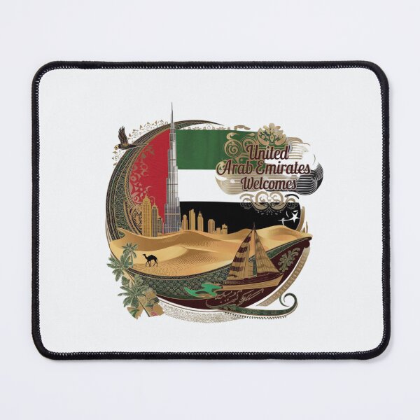 Item preview, United Emirates Welcomes Flag Map Dubai, Abu Dhabi designed and sold by AnimalsDH305.