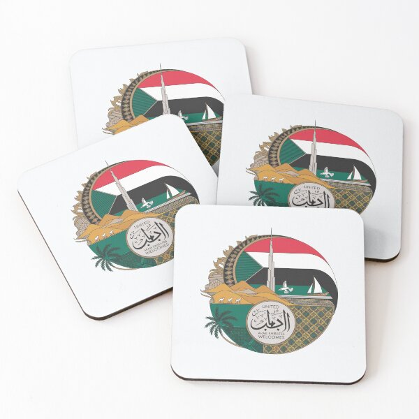 Item preview, United Emirates Welcomes Flag Map Dubai, Abu Dhabi designed and sold by AnimalsDH305.