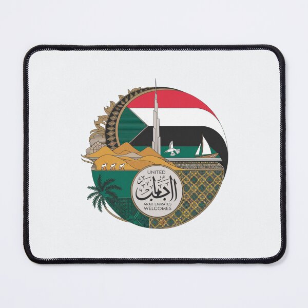 Item preview, United Emirates Welcomes Flag Map Dubai, Abu Dhabi designed and sold by AnimalsDH305.