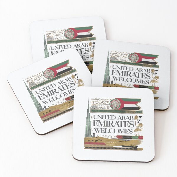 Item preview, United Emirates Welcomes Flag Map Dubai, Abu Dhabi designed and sold by AnimalsDH305.