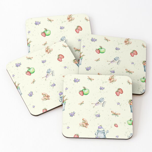 Item preview, seamless watercolor patterns Charming Critters in the Garden designed and sold by NelenaArt.